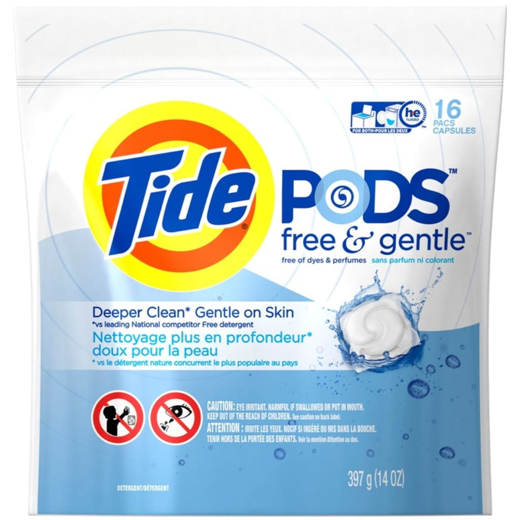 Tide PODS Deeper Clean, Gentle On Skin, Free and Gentle Laundry