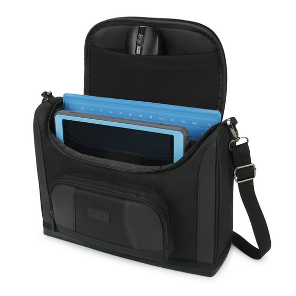 USA Gear Tablet Messenger Bag, Water Resistant, Compatible with Samsung Galaxy Tablet - Black