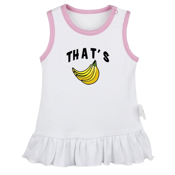 That's Bananas Funny Dresses For Baby, Newborn Babies Skirts, Infant Princess Dress, 0-24M Kids Graphic Clothes (White Sleeveless Dresses, 6-12 Months)