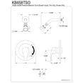 thumbnail image 2 of Kingston Brass KB658TSO Single-Handle Pressure Balanced Shower Faucet, Trim Only, Brushed Nickel, 2 of 4
