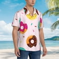 thumbnail image 5 of Easygdp Donut Men's Hawaiian Shirts Print Lapel Short Sleeve for Beach, vacation, party, casual occasions - Large, 5 of 9
