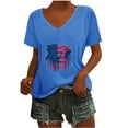 thumbnail image 1 of Camisetas Casuales de las Mujeres Gradiente Día de la Independencia Impreso Cuello Redondo, Blusa de Manga Corta para Diario, Fiesta Y Primavera Verano, 1 of 5