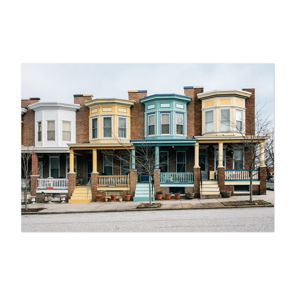 Residential Charles Village - Baltimore Maryland Photography Unframed Wall Art Print 5 x 7 inches