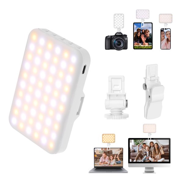 Lámpara fotográfica LED BANSINE portátil, recargable por USB, 6500 K