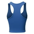 thumbnail image 3 of A2Y Women's Basic Cotton Casual Scoop Neck Cropped Racerback Tank Tops Sapphire L, 3 of 5