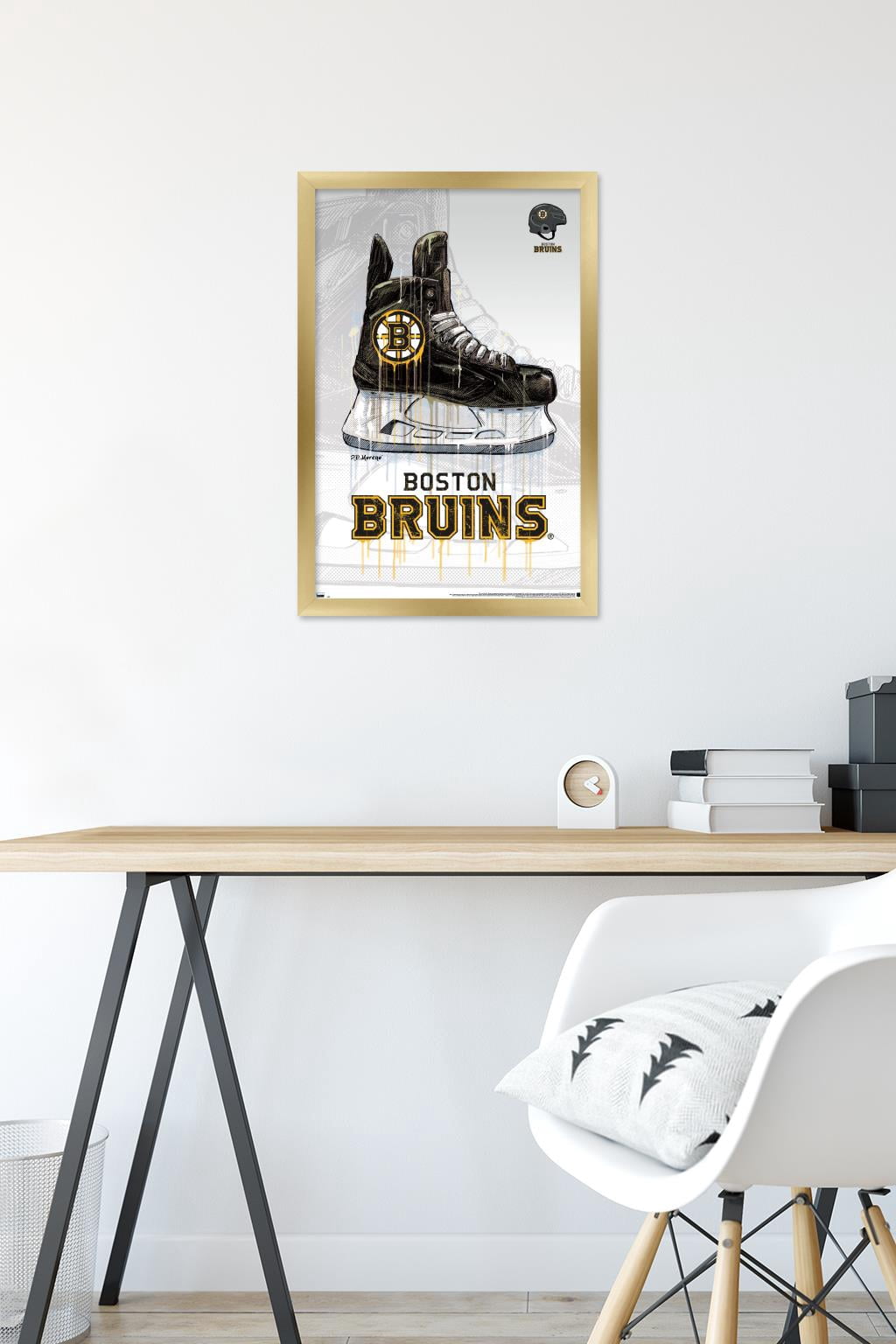 NHL Boston Bruins - Drip Skate 20 Wall Poster, 14.725" x 22.375", Framed
