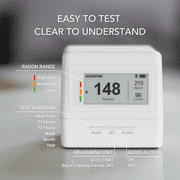 Ecosense EcoQube Flex Smart Radon Detector - Battery Powered Continuous Monitor with Display & App