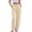 Beige, variant on WTOBBY Women's Linen Casual High Waist Wide Leg Straight Cotton Button Trousers with Comfortable Fit for Fashionable Summer Outfits ,Beige L