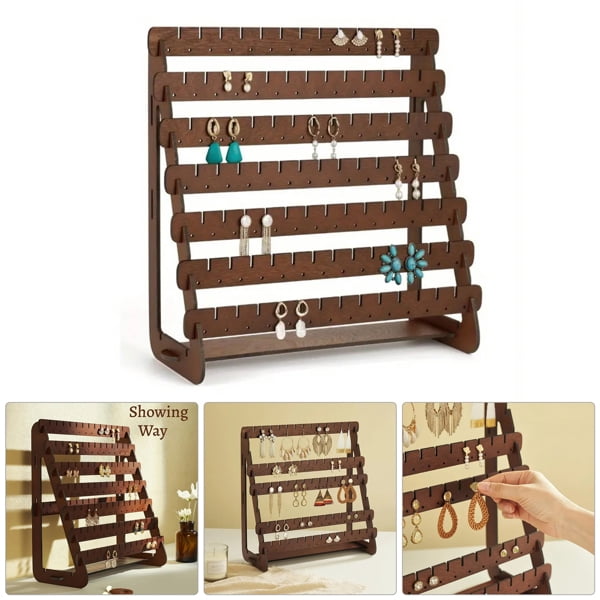 Earring Stand Wood Earring Display Stands Retro Earring Holder Jewelry Organizer