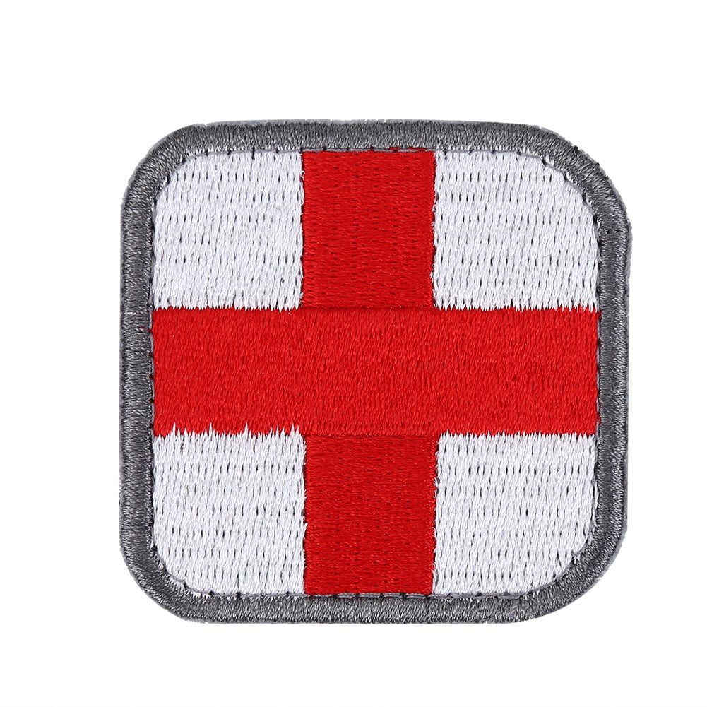 Medic Red Cross First Aid Tactical Military Morale Embroidered Patch Perfect For Ifak Rip Away Pouch Emt Ems Trauma Medical Paramedic First Response Rescue Kit White
