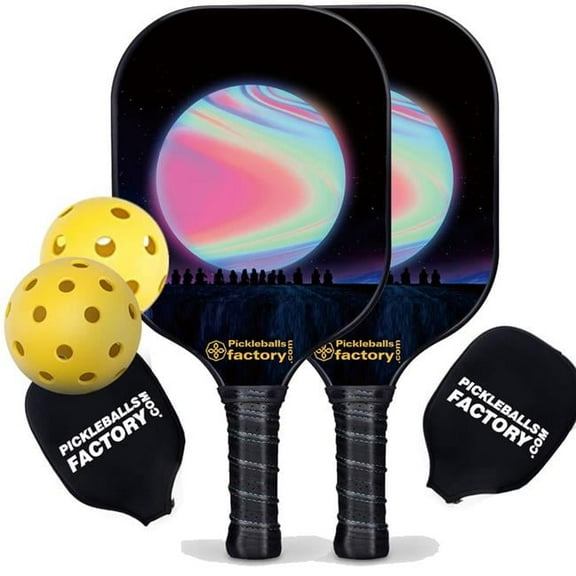 Pickleball Factory PB00032-3-C Near Me Pickleball Set - Pink Balls Best Pickleball Paddles 2023, Pickleball Paddle Bundles, Carbonfiber Graphite