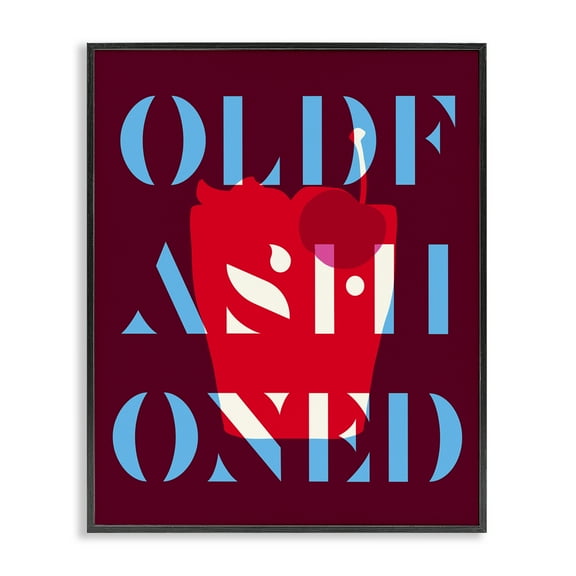 Stupell Industries Modern Old Fashioned Food & Beverage Painting Black Framed Art Print Wall Art, 11 x 14