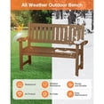 thumbnail image 4 of WINSOON All-Weather HIPS Outdoor Garden Bench, 56" Adirondack Outdoor Patio Bench -Brown, 4 of 7