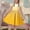 Yellow, variant on Kids Girls Dresses, Round Neck 2025 New Style Flutter Sleeves with Gradient Color Princess Dress for Child Girls Yellow Size 5 T