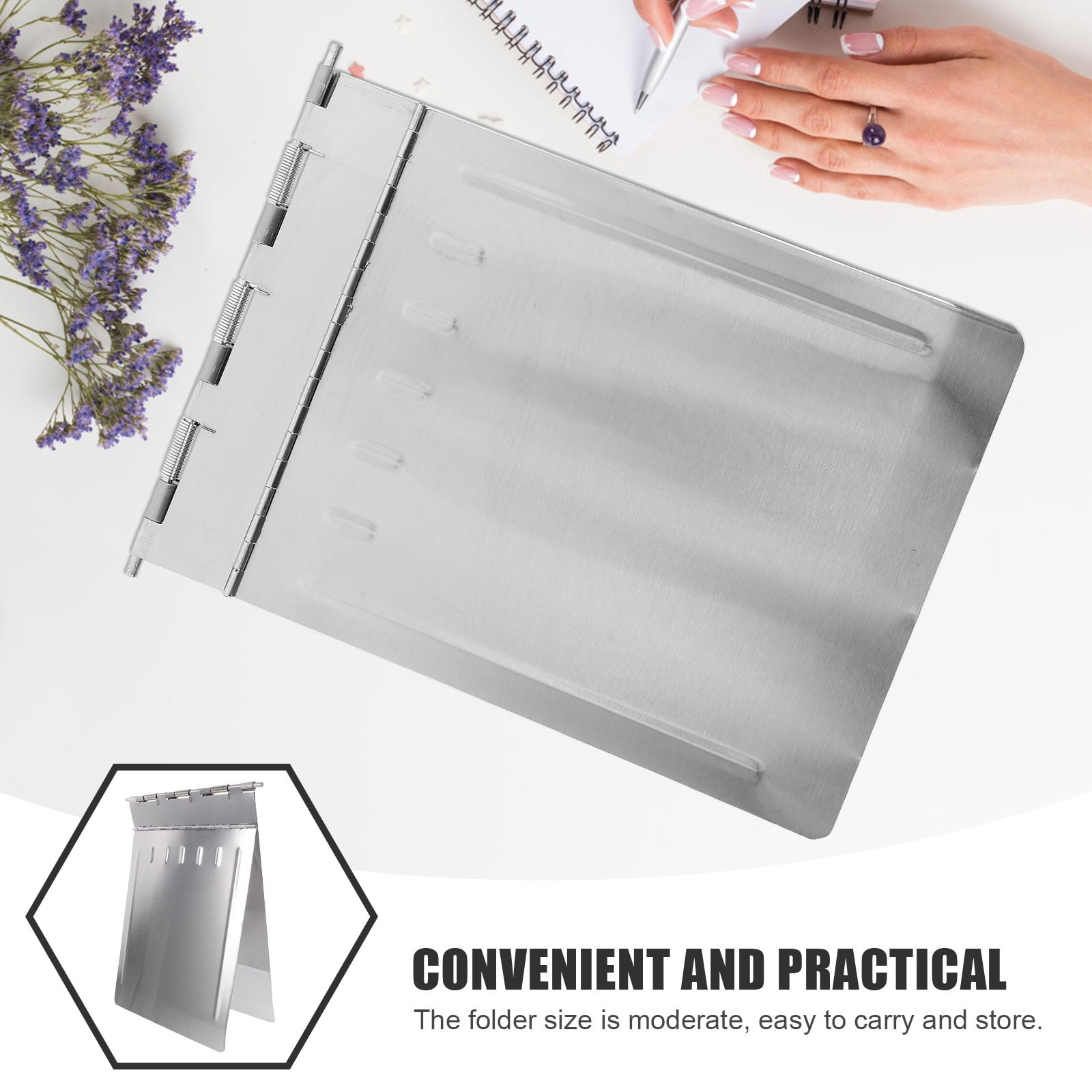 NUOLUX Elegant Stainless Steel Clipboard Clipboard for Document Organization and Holding