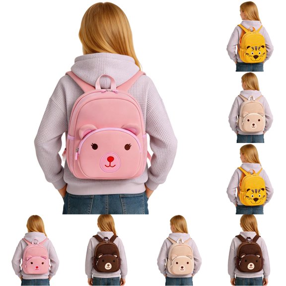 UJNDER Kids Adorable Animal Design -Lost Backpack for Boys and Girls Lightweight School Bag for Toddlers,PK2,Mid