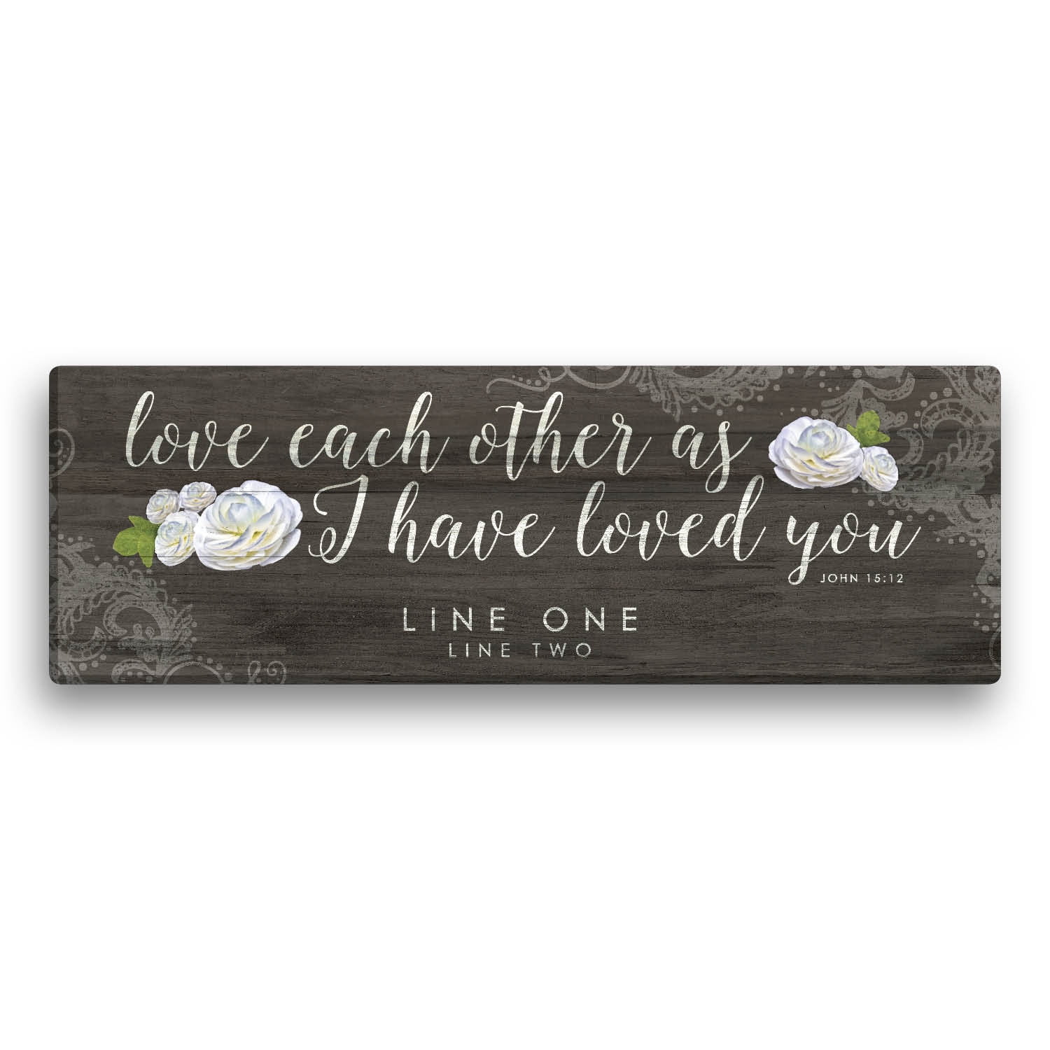 Personalized Love Each Other Floral Canvas Print
