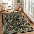 thumbnail image 2 of Garvee 4'x6' Vintage Floral Area Rug Washable Non Slip Carpet, Stain Resistant Accent Rug for Living Room Farmhouse Dining Room, Green Black, 2 of 6
