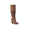 WHITE MOUNTAIN Womens Brown Side Gore Comfort Compassion Pointed Toe Block Heel Zip-Up Slouch Boot 11 M