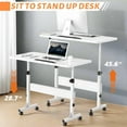 thumbnail image 3 of Rolling Desk Adjustable Height,Portable Laptop Desks,Small Standing Desk with Wheels for Home Office, 3 of 6