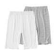 thumbnail image 2 of Jinhomg Summer Shorts for Big Kids Soft Knee Length Ruffle Hem Shorts Casual Comfy Elastic High Waist Lounge Shorts Boys Girls 2 Pc Sets Light Blue 10-11 Years, 2 of 9