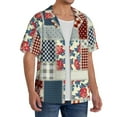thumbnail image 4 of Disketp Men's Hawaiian Patchwork In Country Style Print Shirts Button Down Holiday Beach Shirts-Large, 4 of 7