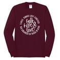 thumbnail image 2 of Wild Bobby, Faith Hope & Love Three Things That Last Forever Inspirational/Christian Men Long Sleeve Shirt, Maroon, XX-Large, 2 of 6