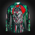 thumbnail image 1 of Camisa informal cómoda para hombre con diseño de lobo y ventana teñida, camisa de manga larga con solapa para fiesta en la calle Vaion, primavera y verano, ropa para hombre, 1 of 6