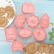 8Piece Eid Fondant Cookie Stamp Set Biscuits Stamp Eid Cookie Mould Set For Crafting Unique Fondant Designs