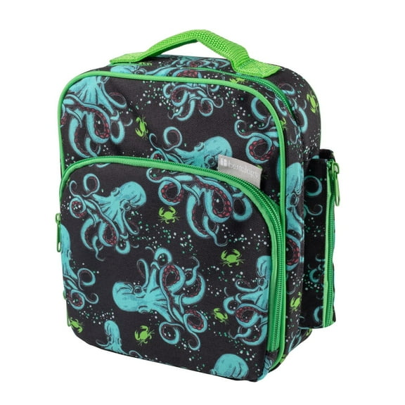 Bentology Insulated Lunch Box w Snack Pocket & Water Bottle Holder-Boys or Kids Octopus School Lunchbox Tote Keeps Food Hotter or Colder Longer- Reusable Bag Fits Most Bento Boxes, Ice Packs