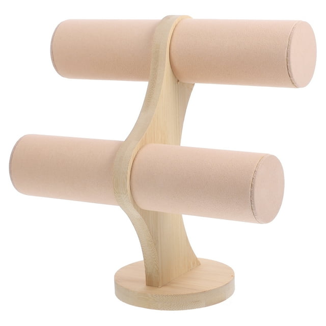 EeaseCA Double Layer Bracelet Rack Double Layer Display Rack Jewelry Bracelet Display Rack (Beige)