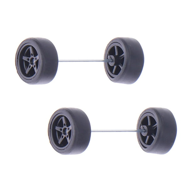 Juego de ruedas y neumáticos 1: 64, neumáticos RC con llanta, pieza de control remoto, ruedas de vehículo, neumático modificado para modelos de coche, negro