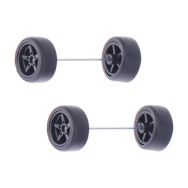 Juego de ruedas y neumáticos 1:64 Neumáticos RC con llanta Pieza RC Ruedas de vehículo Neumático modificado negro