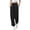 Black, variant on Women's Solid Color Button Zip Sweatpants, Elastic High Waist Loose Fit Joggers with Side Pockets, Ankle Cuffed All Season Casual Trousers for Daily Errands Lounge Blackish Green L