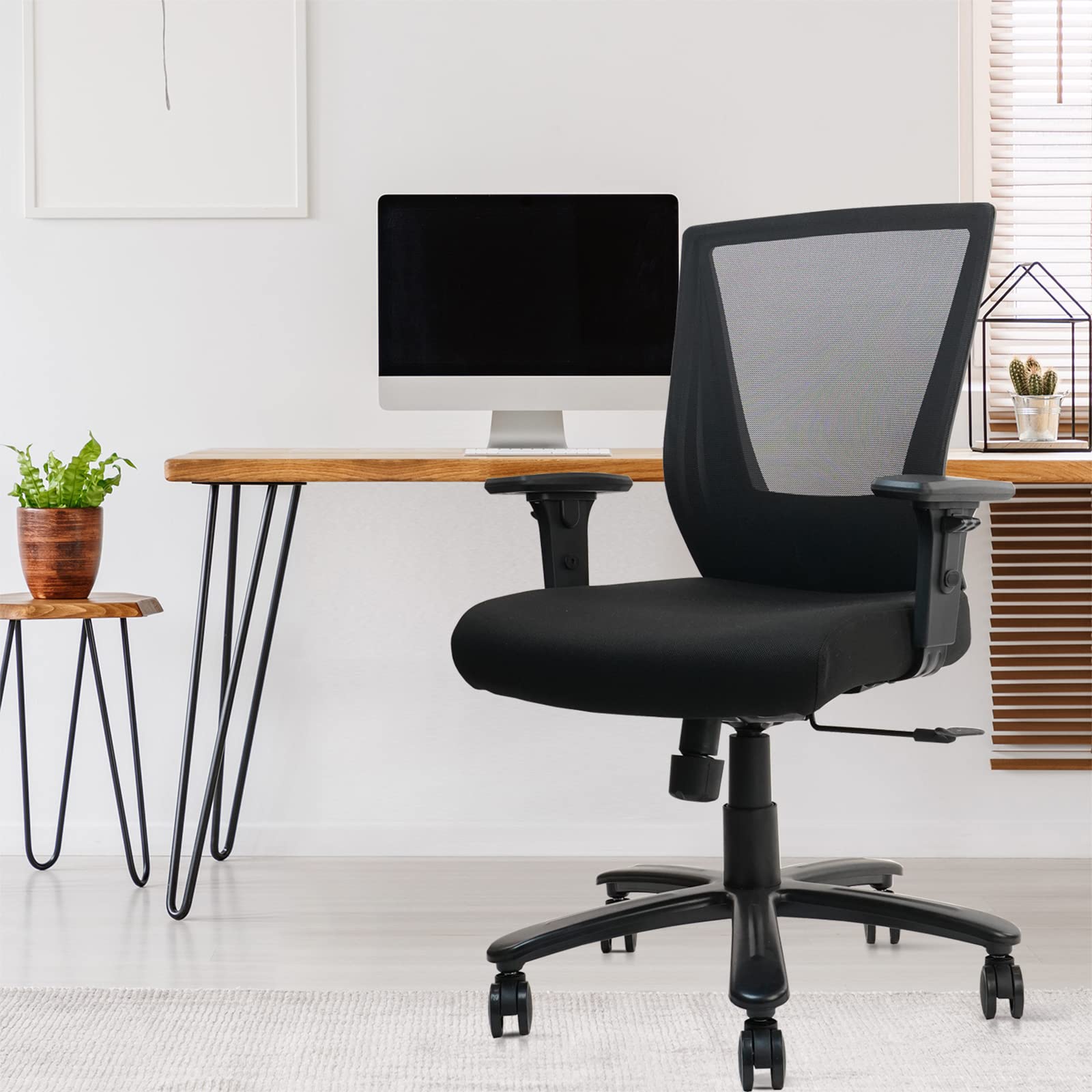 CLATINA Ergonomic Executive Mesh Chair with Adjustable Armrests Thickened seat Cushion, 400 lb Capacity Office Desk Chair for Home Office