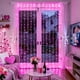 thumbnail image 2 of 300 LED Curtain Lights with Remote Control, Pink String Lights for Bedroom Christmas Window Wall Party Teen Girls Room Dorm Valentine's Day, 2 of 18
