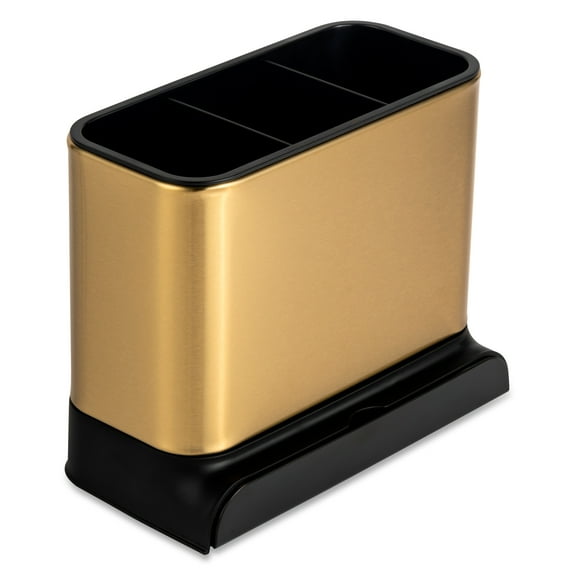 Thyme & Table 3 Compartment Kitchen Sink Caddy, Gold