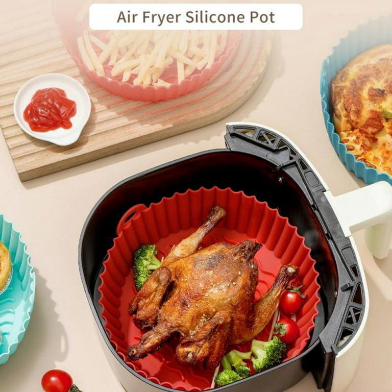 9 Inch Air Fryer Silicone Liners Reusable Non Stick Air Fryer Pot Bowl Air  Fryer Basket Baking Dishes Pans Kitchen Accessories