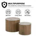 thumbnail image 3 of Kevinplus Round  Nesting Coffee Table Set of 2 for Living Room Apartment, Walnut, 3 of 8