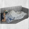 thumbnail image 6 of Vintage Blue Soft Flannel Fleece Throw Blanket, Vintage Style Floral Design with Peony Blossoms Buds and Roses, Cozy Plush for Indoor and Outdoor Use, 50" x 70", Cobalt Blue and White, by Ambesonne, 6 of 6