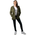 thumbnail image 3 of Ma Croix Womens Hooded Satin Lined Anorak Jacket Plus Size Safari Military Parka, 3 of 8