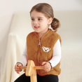 thumbnail image 5 of GYRATEDREAM Baby Boys Girls Fleece Vest Zip Up Cute Bear Jackets Fuzzy Fall Winter Warm Clothes Newborn Outwear for Toddler Infant 0-3Y, 5 of 8