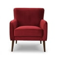 thumbnail image 5 of Silvan Mid Century Modern Furniture Style Red Velvet  Accent Armchair, 5 of 7