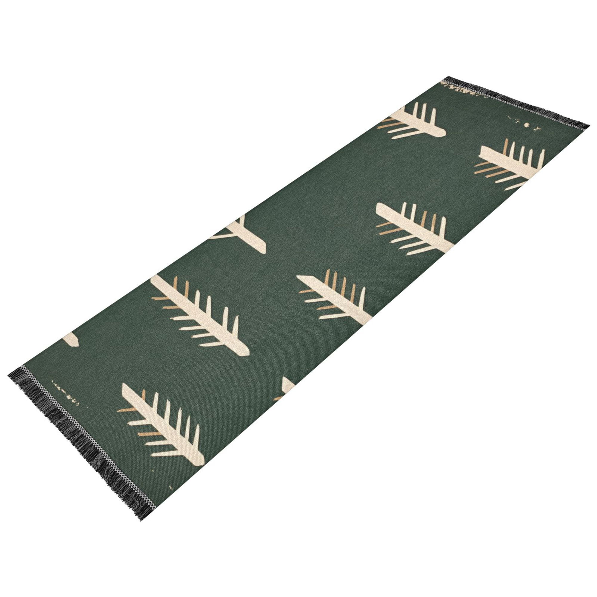 Yayeee Runner Rug for Bedroom 2'x6' Machine Washable Hallway Non Slip Mat, Beige Plants