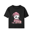 thumbnail image 3 of NAISIBABY Girls Halloween T-Shirt, Crewneck Short Sleeve Funny Ghost Graphic Pullover Festival Tees Black XL, 3 of 4