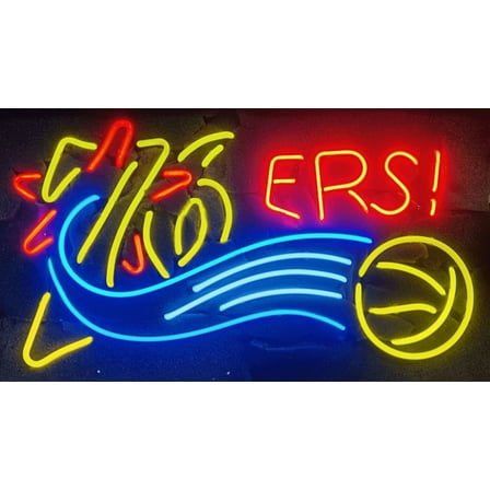 Queen Sense 24"x15" For Philadelphias Sports Team 76Ers Neon Sign Man Cave Pub Bar Wall Decor Artwork Handmade Neon Light 124P76ERSV2