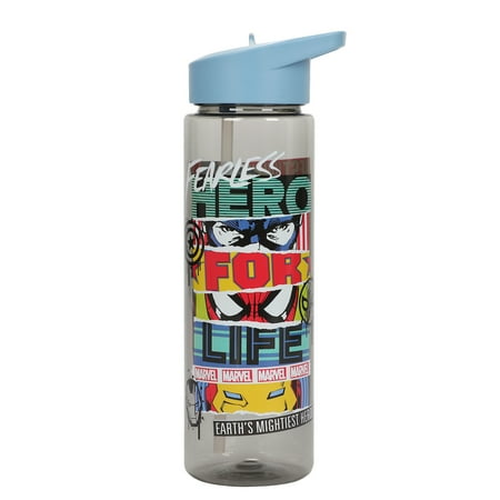 

Marvel Universe Avengers Fearless Heroes 24 Oz Plastic Single Wall Water Bottle