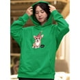thumbnail image 2 of Welsh Corgi Puppy Let's Party Hoodie Women -Image by Shutterstock, Female 3X-Large, 2 of 4