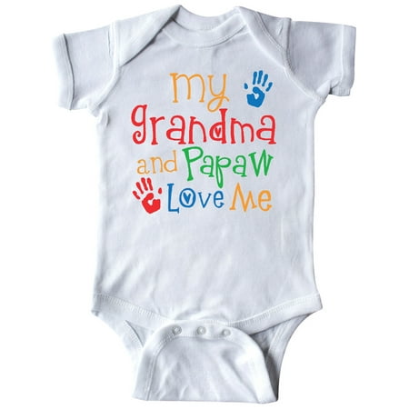 

Inktastic Grandma and Papaw Love Me Grandson Gift Baby Boy or Baby Girl Bodysuit