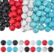 1Box 100 Pcs Cracked Stone Cabochon 12mm Flatback Gemstones Beads Mixed Colors Synthetic Turquoise Cabochons for Jewelry Making
